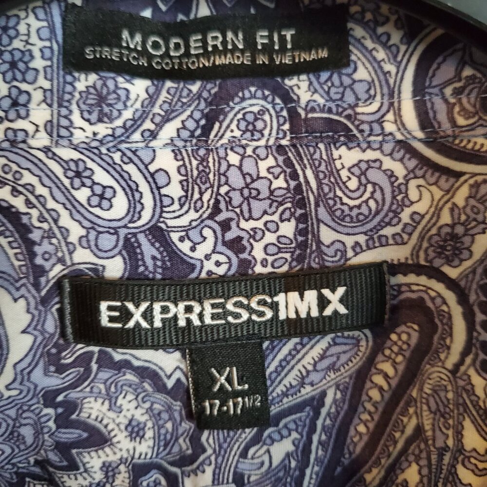 Express1MX Men's Modern Fit Long Sleeve Dress Shirt XL - Picture 2 of 4